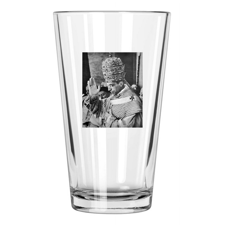 Roman Catholic Pope Pius Xii Photo Church Priest 2 Pint Beer Drinking Glass