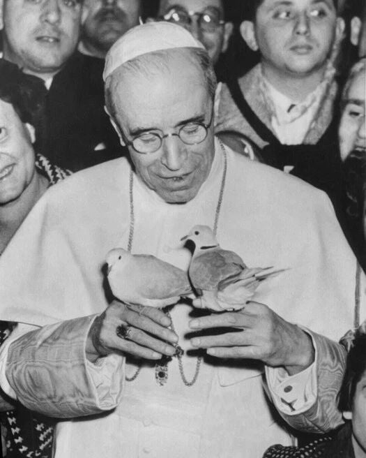 Roman Catholic Pope Pius Xii With Doves Photo Church Print Glossy Poster