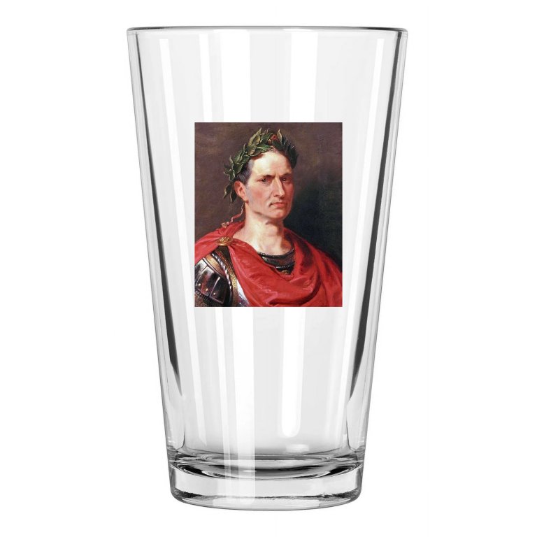 Roman Politician Gaius Julius Caesar Photo Painting Pint Beer Drinking Glass