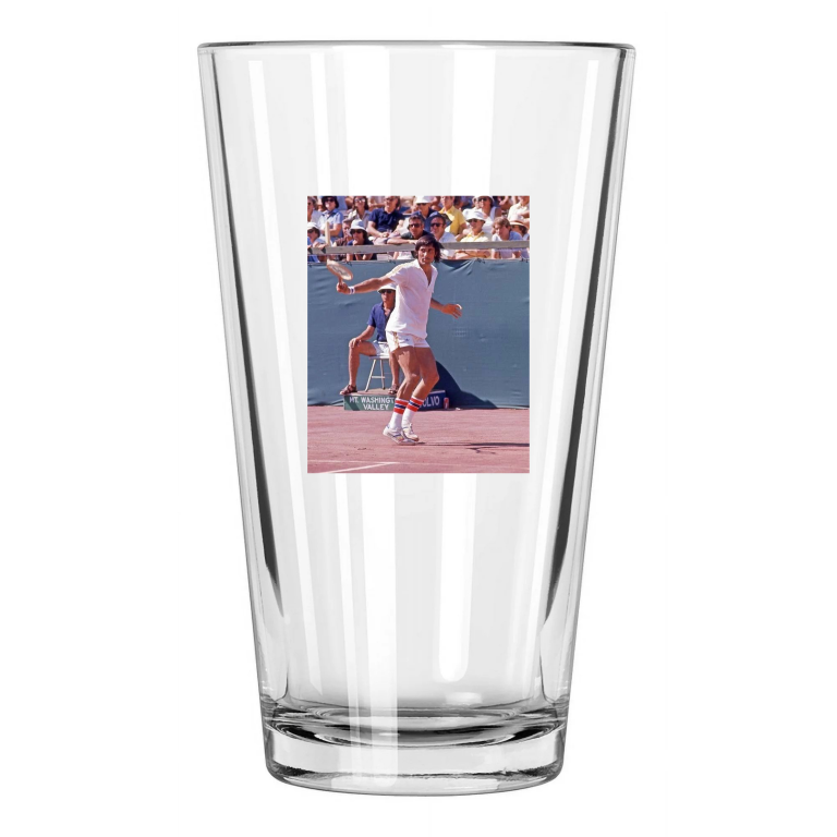 Romanian Tennis Pro Ilie Nastase Photo Legend Hof 91 2 Pint Beer Drinking Glass