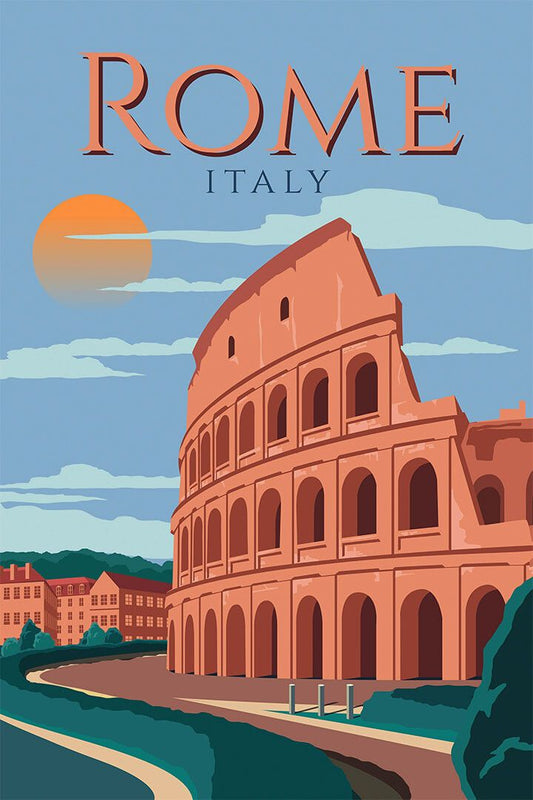 Rome City Landscape Travel Lovers Painting Jigsaw Puzzle