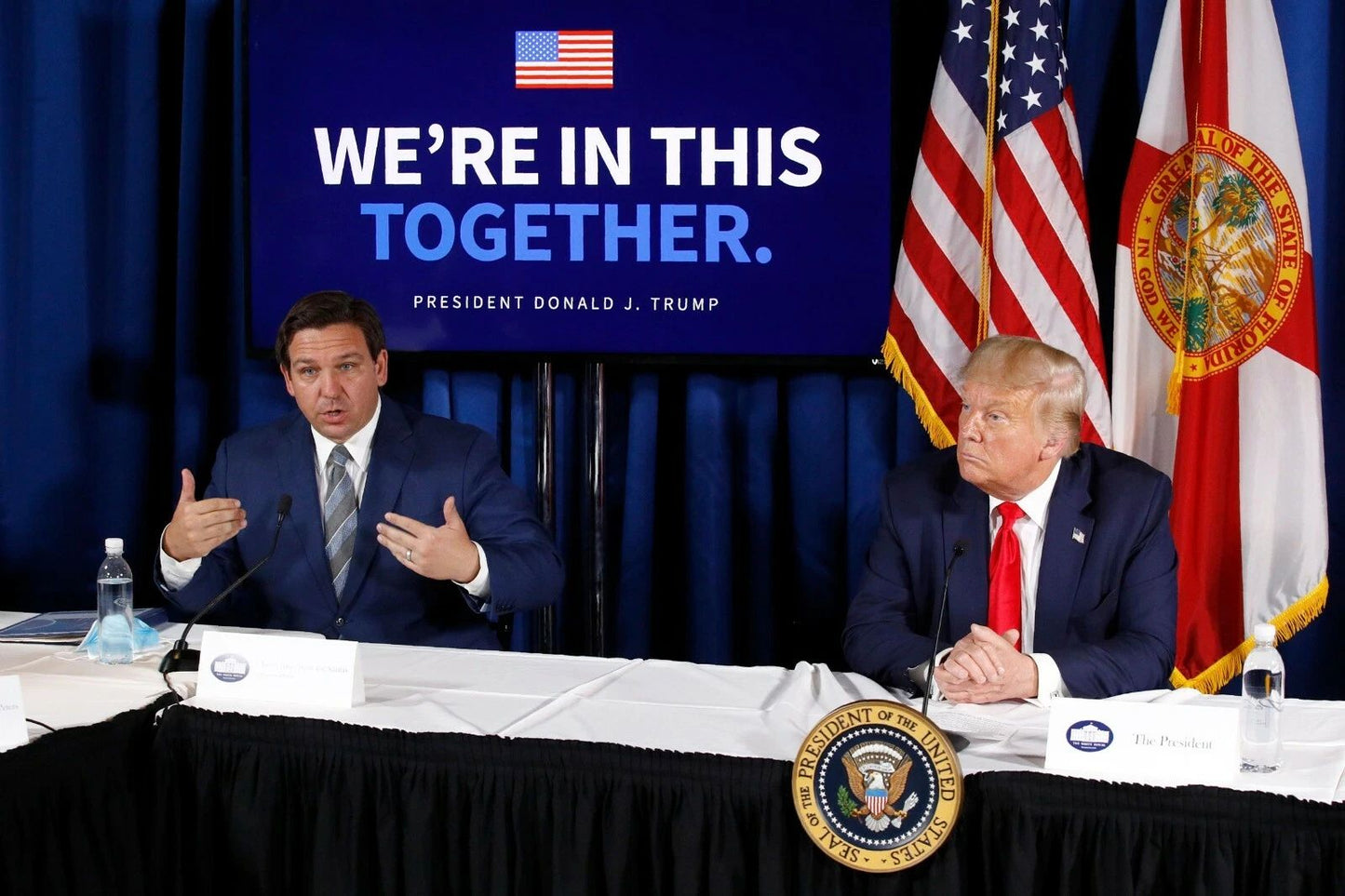 Ron Desantis Florida Governor & President Donald Trump Magnet Magnet Print