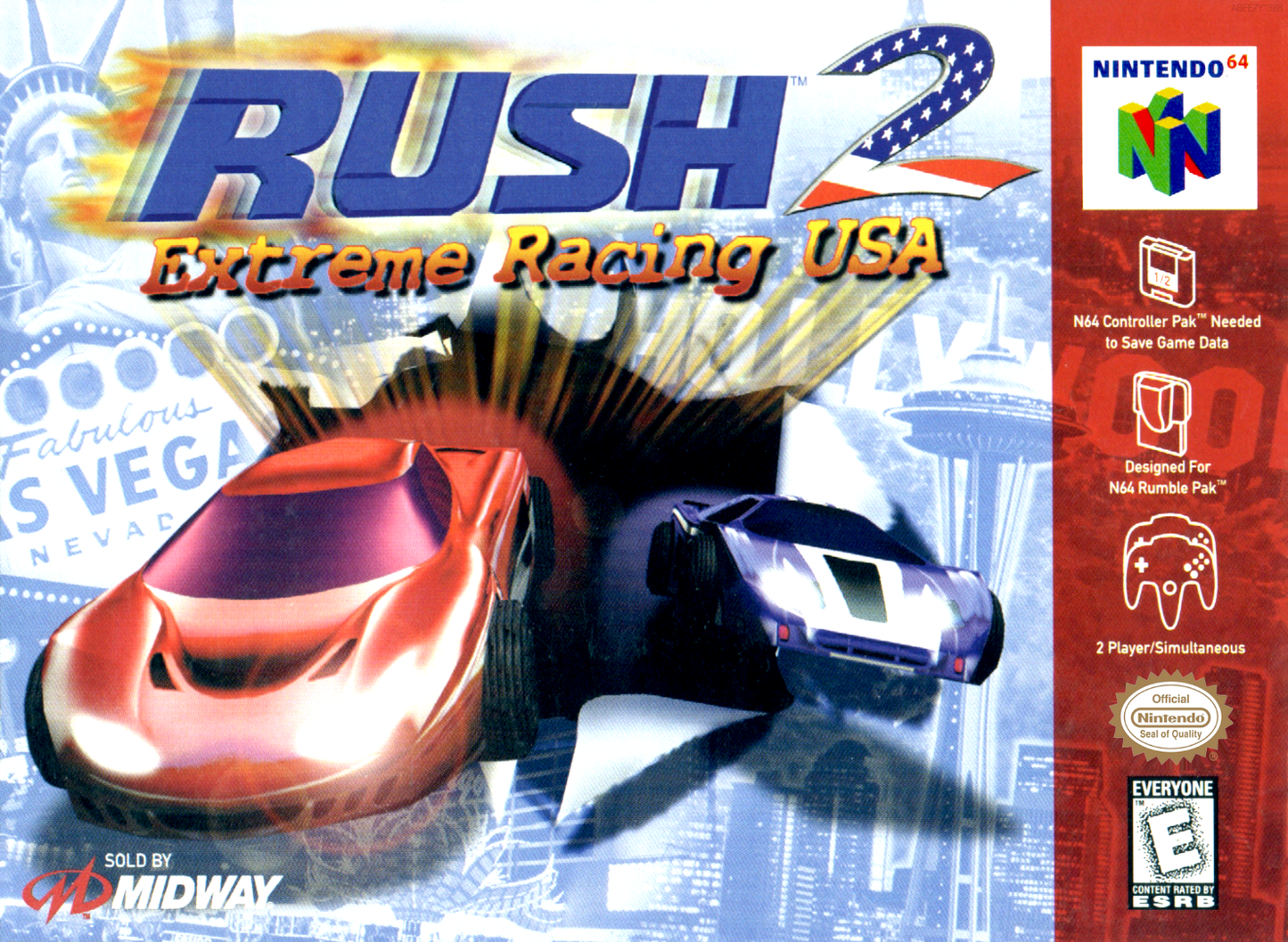 Rush 2 Extreme Racing Usa N64 Print Poster