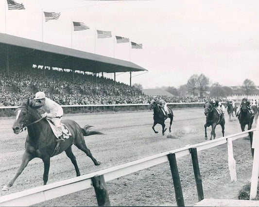 Saggy Photo Horse Racing Picture Jockey Bw