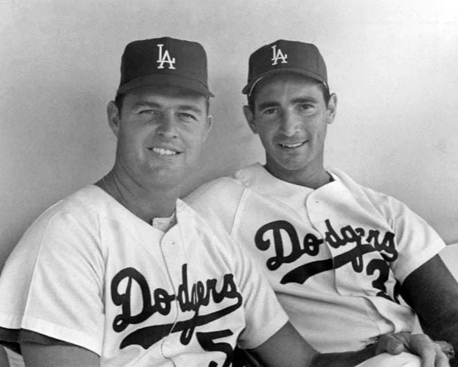 Sandy Koufax And Don Drysdale Glossy Photo Los Angeles Dodgers Print Poster