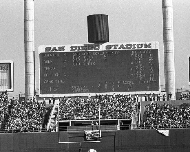San Diego Stadium Home Of The Chargers Glossy Magnet Magnet Scoreboard