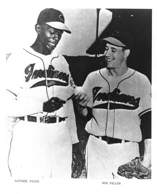 Satchel Paige & Bob Feller Photo Cleveland Indians Baseball Picture