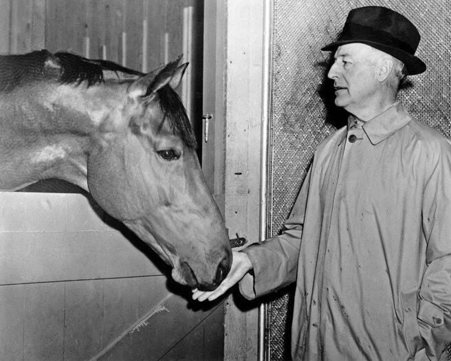 Seabiscuit And Charles Howard Glossy Keychain Champion Racehorse Keychain