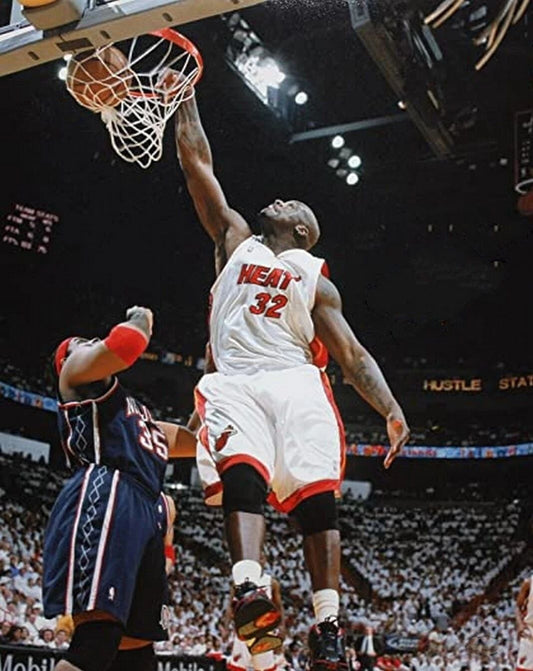 Shaquille O'Neal Photo Miami Heat Basketball Nba Shaq Dunk