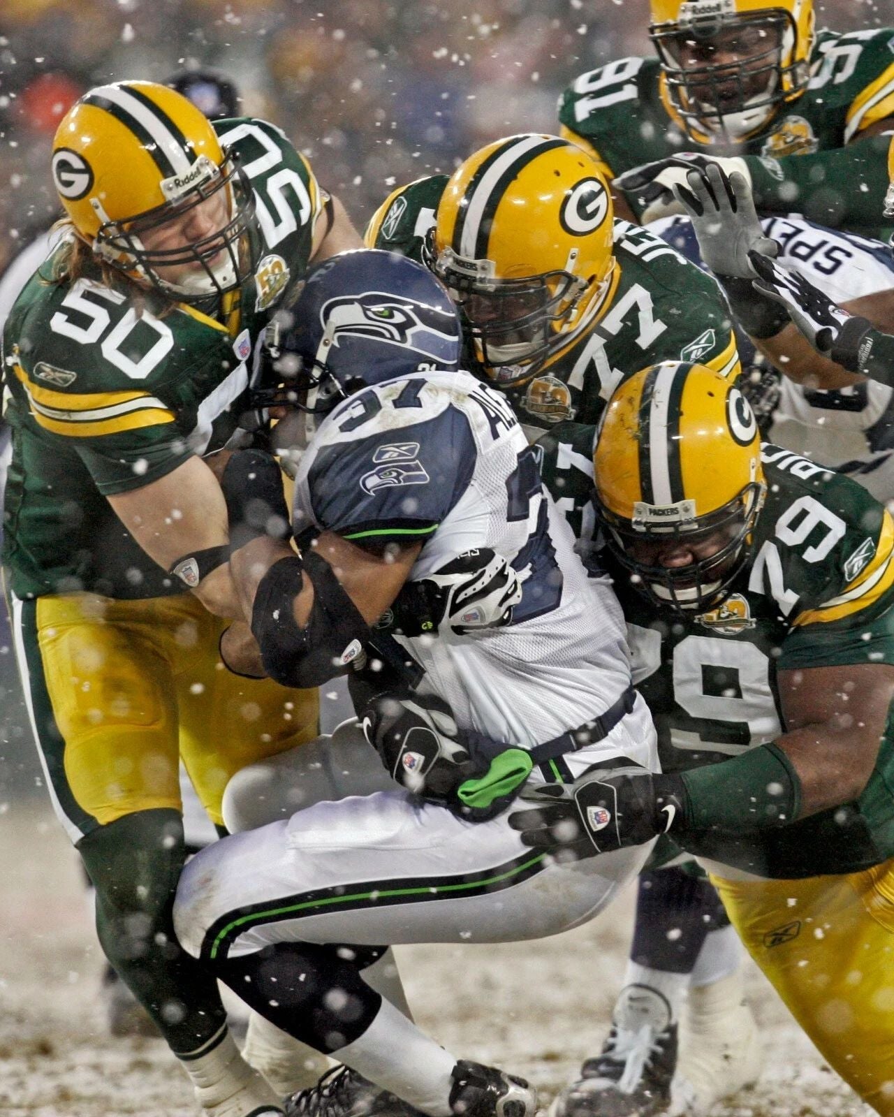 Shaun Alexander & A.J. Hawk Photo Seattle Seahawks Football Picture Packers