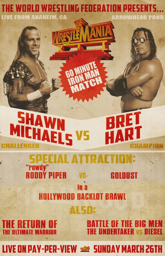 Shawn Michaels Vs Bret Hart Magnet Magnet Wrestling Picture Piper Goldust