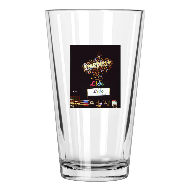 Stardust Sign, Las Vegas Photo Casino And Resort Lido Pint Beer Drinking Glass