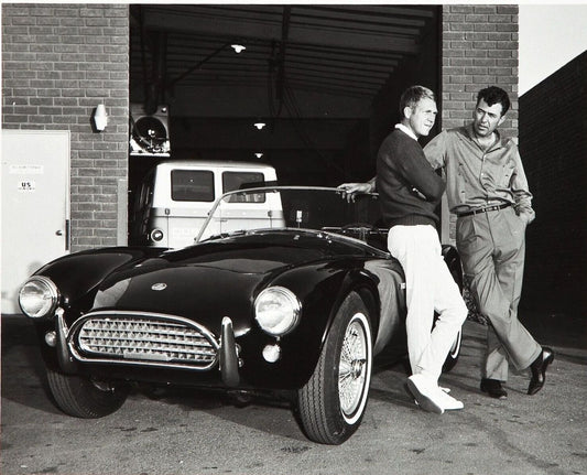 Steve Mcqueen Cobra Classic Car Carroll Shelby Shop Retro Picture Magnet 6X8