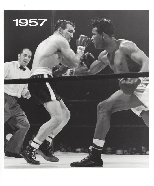 Sugar Ray Robinson Wins Title From Gene Fullmer Keychain Boxing Picture
