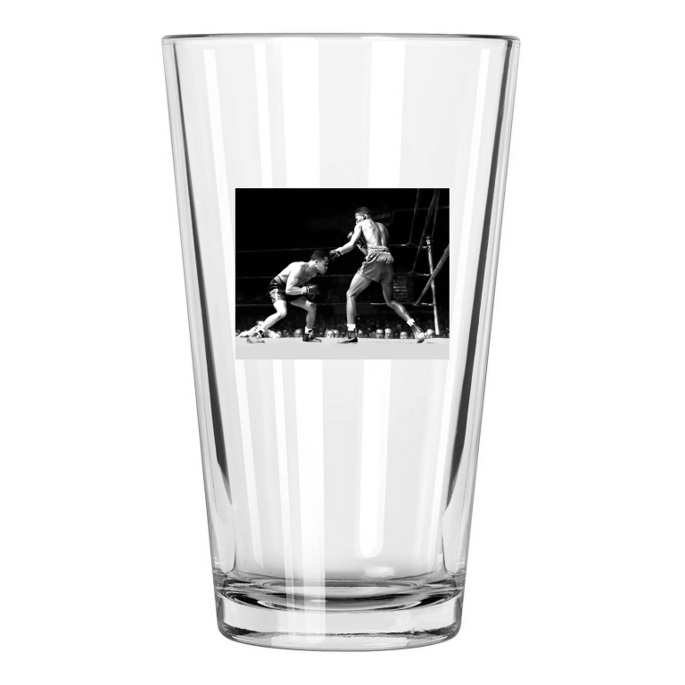 Sugar Ray Robinson Vs Henry Armstrong 1943 Welterweight Fight Pint Beer Glass