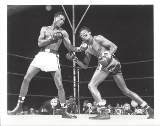 Sugar Ray Robinson Vs Kid Gavilan Keychain Boxing Picture