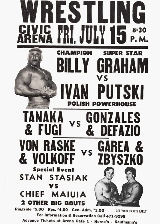 Superstar Billy Graham Vs Ivan Putski Keychain Wrestling Picture Fugi