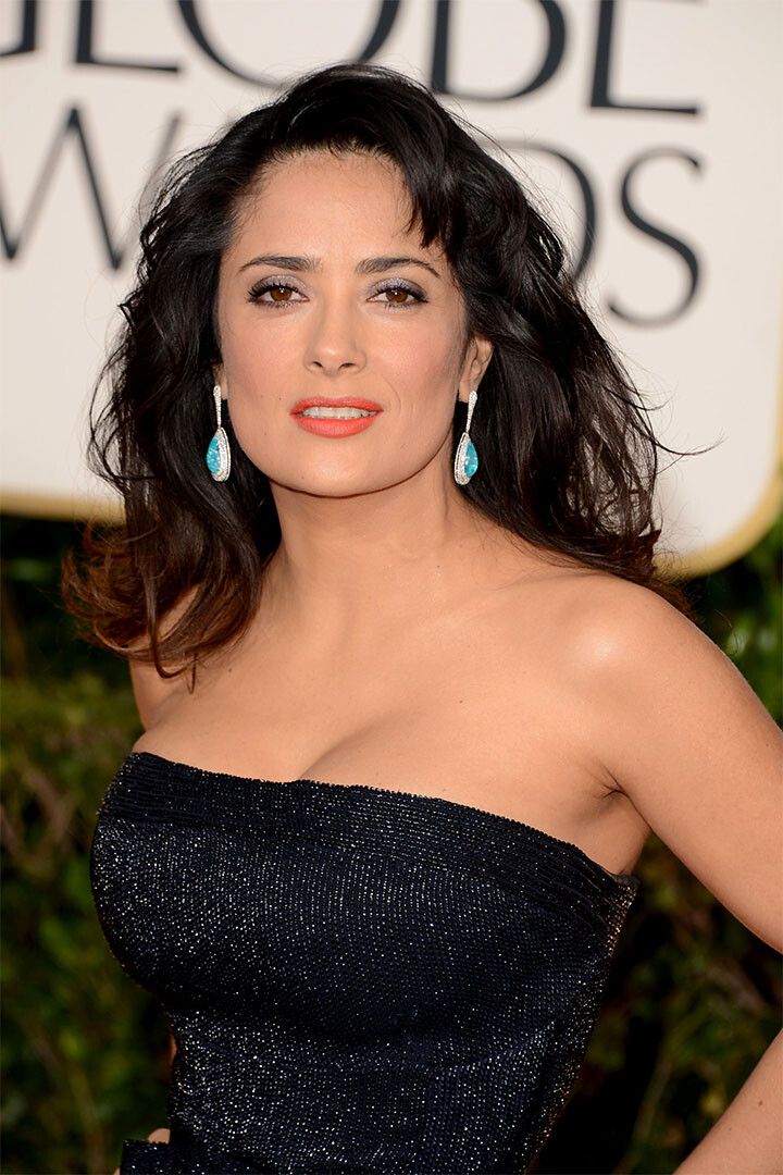 Salma Hayek Actress Low Cut Dress Painting Jigsaw Puzzle
