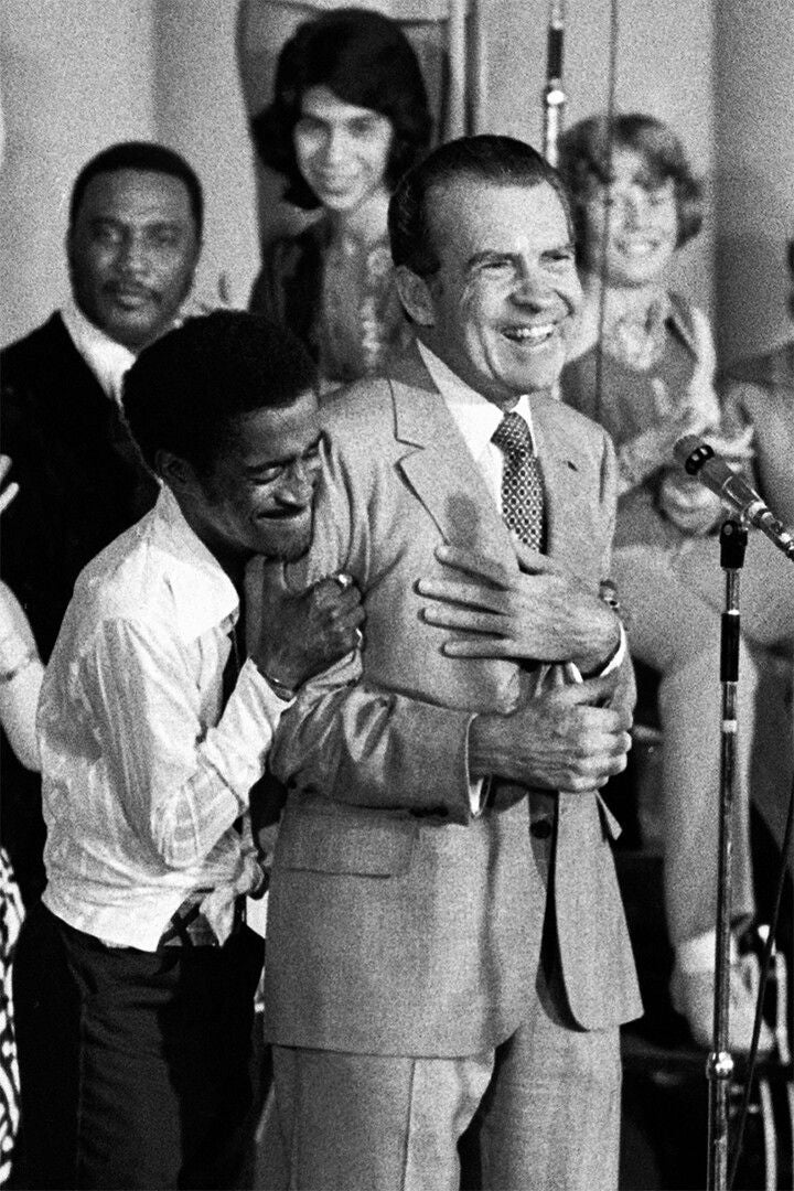 Sammy Davis Jr Hugs Richard Nixon Painting Print Jigsaw Puzzle