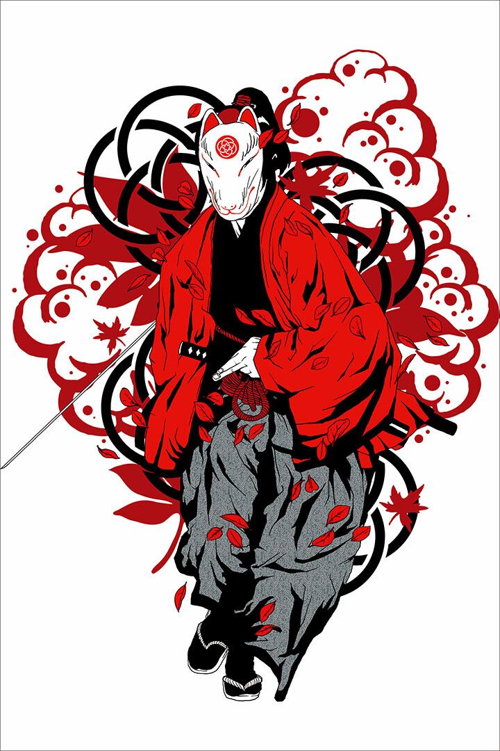 Samurai Bushido Anime Comic Animation Print Jigsaw Puzzle
