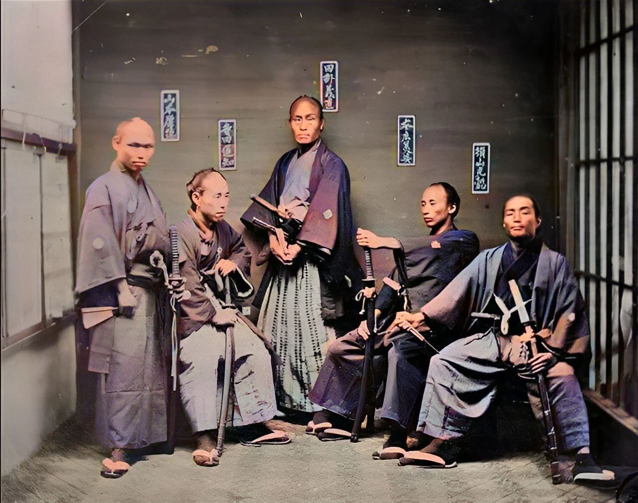 Samurai Late 1800'S Historic Retro Feudal Japan Colorized Picture Photo 8.5 X11
