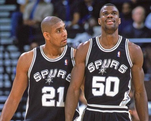 San Antonio Spurs Tim Duncan & David Robinson Glossy Photo Basketball Print