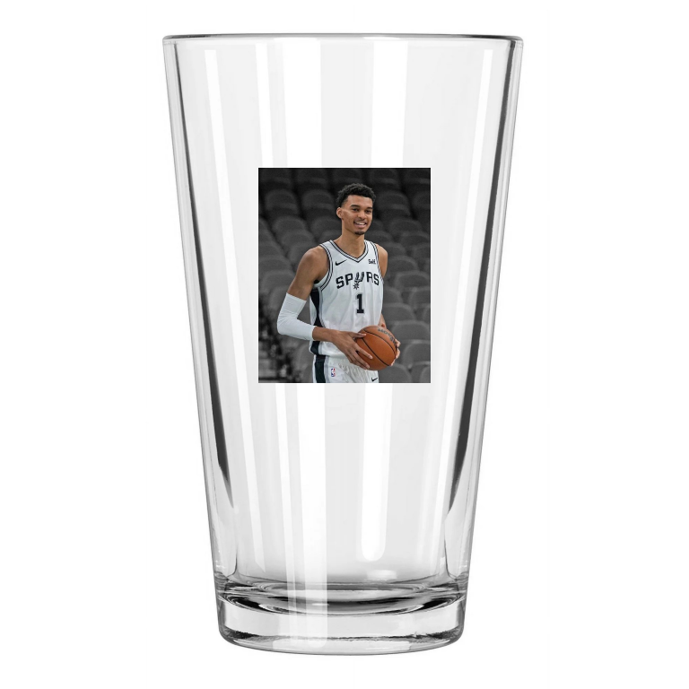 San Antonio Spurs Victor Wembanyama Photo Spotlight 1 Pint Beer Drinking Glass