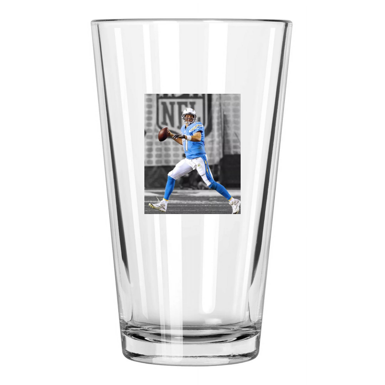 San Diego Chargers Philip Rivers Photo Spotlight Pint Beer Drinking Glass