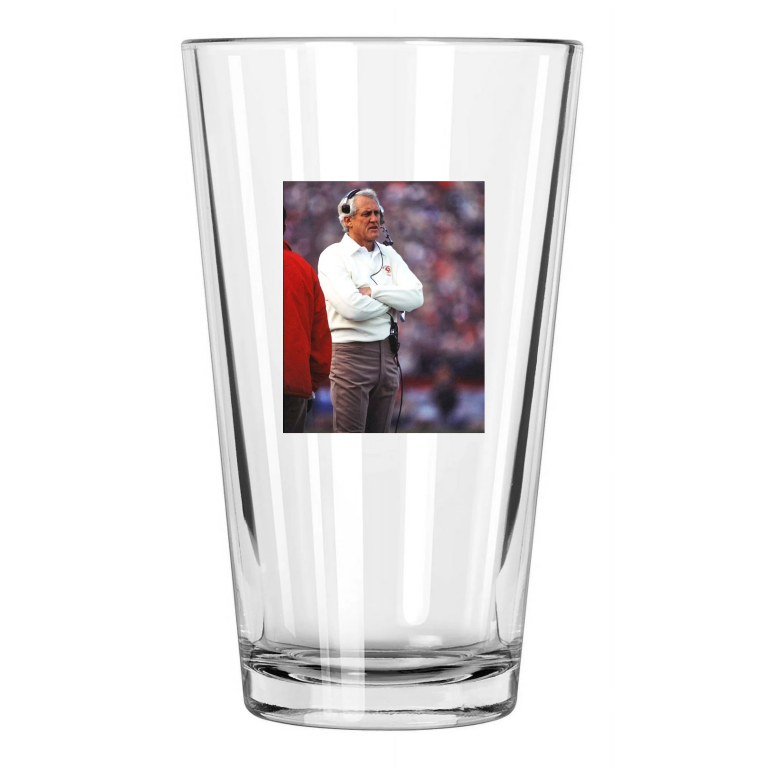 San Francisco 49Ers Bill Walsh Photo Football Hof 93 Pint Beer Drinking Glass