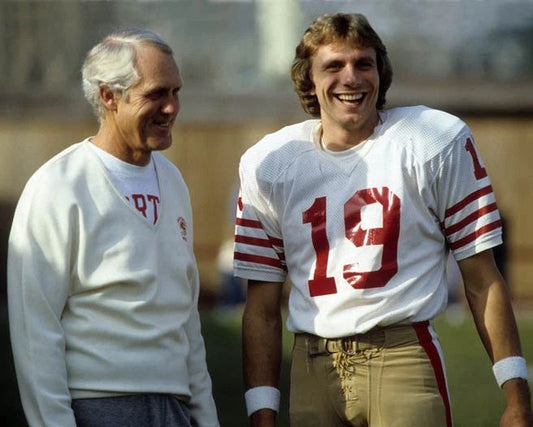 San Francisco 49Ers Bill Walsh And Joe Montana Glossy Photo Poster