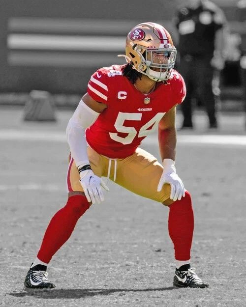San Francisco 49Ers Fred Warner Glossy Keychain Spotlight Football Keychain 1