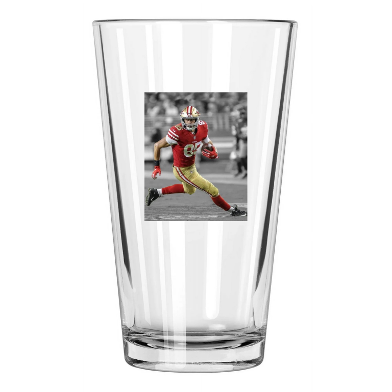 San Francisco 49Ers George Kittle Spotlight Football Pint Beer Drinking Glass