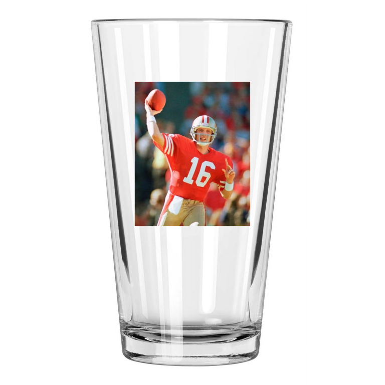 San Francisco 49Ers Joe Montana Football Hof 2000 1 Pint Beer Drinking Glass