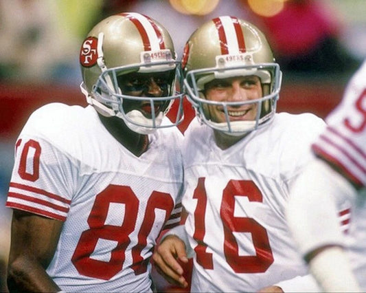 San Francisco 49Ers Joe Montana And Jerry Rice Glossy Photo Print Poster 1