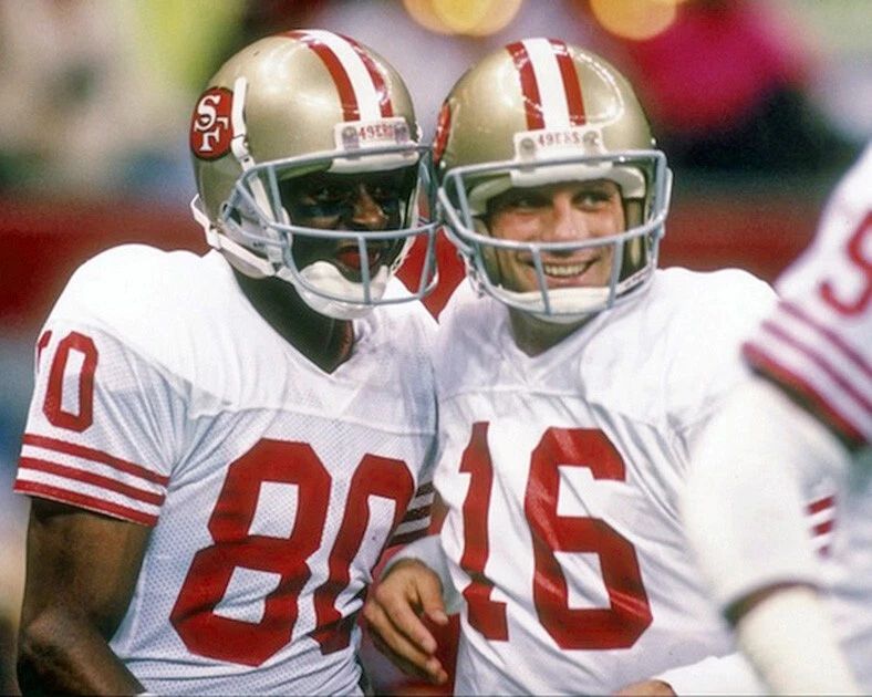 San Francisco 49Ers Joe Montana And Jerry Rice Glossy Keychain Keychain 1
