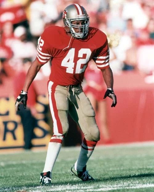 San Francisco 49Ers Ronnie Lott Glossy Keychain Football Keychain Hof 2000 1