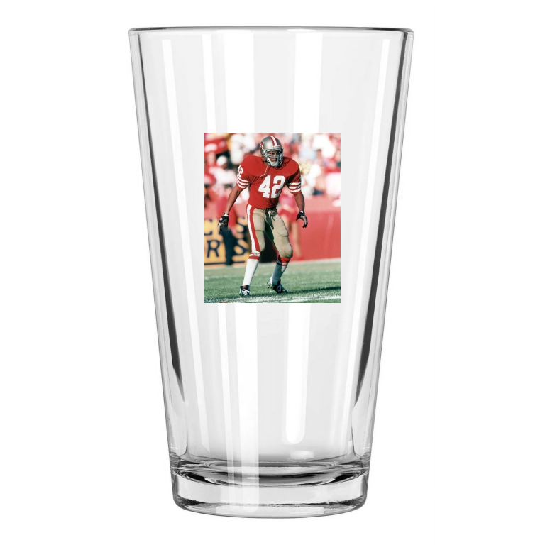 San Francisco 49Ers Ronnie Lott Football Hof 2000 1 Pint Beer Drinking Glass