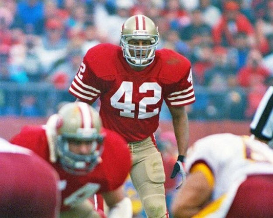 San Francisco 49Ers Ronnie Lott Glossy Photo Football Print Poster Hof 2000 2