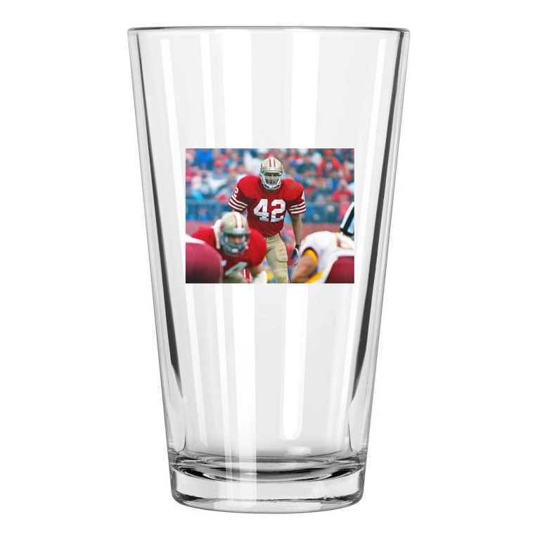 San Francisco 49Ers Ronnie Lott Football Hof 2000 2 Pint Beer Drinking Glass