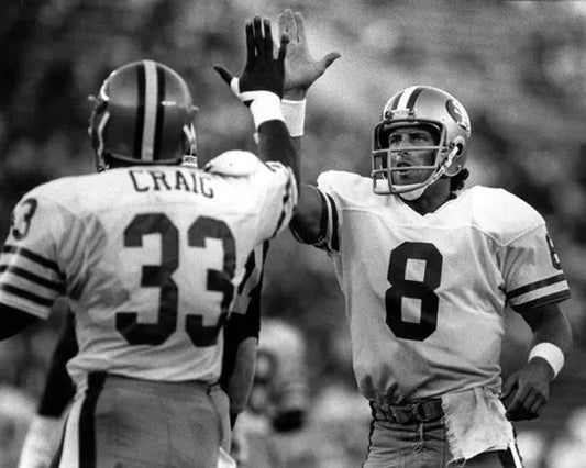 San Francisco 49Ers Steve Young And Roger Craig Glossy Keychain Print