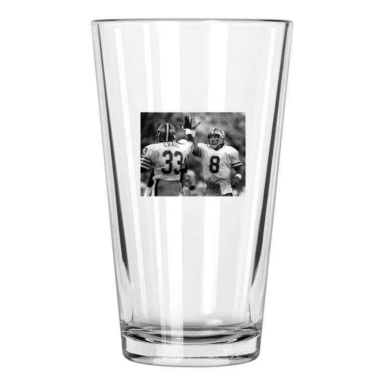 San Francisco 49Ers Steve Young And Roger Craig Photo Pint Beer Drinking Glass