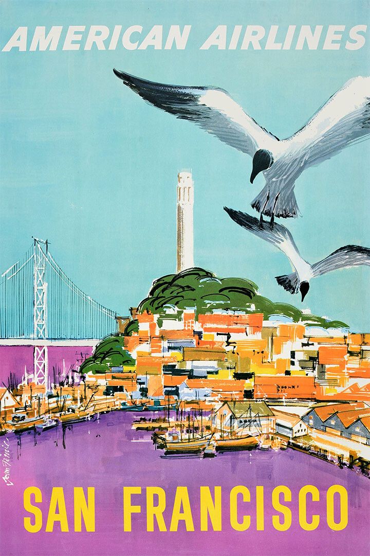 San Francisco Bay 1950S California Vintage Style Travel Jigsaw Puzzle