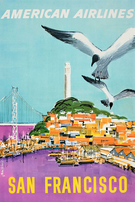 San Francisco Bay 1950S California Vintage Style Travel Jigsaw Puzzle