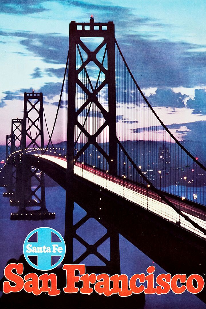 San Francisco Bridge Landscape Vintage Travel Jigsaw Puzzle