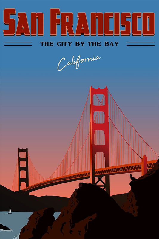 San Francisco California Landscape Vintage Print Wall Home Decor Jigsaw Puzzle
