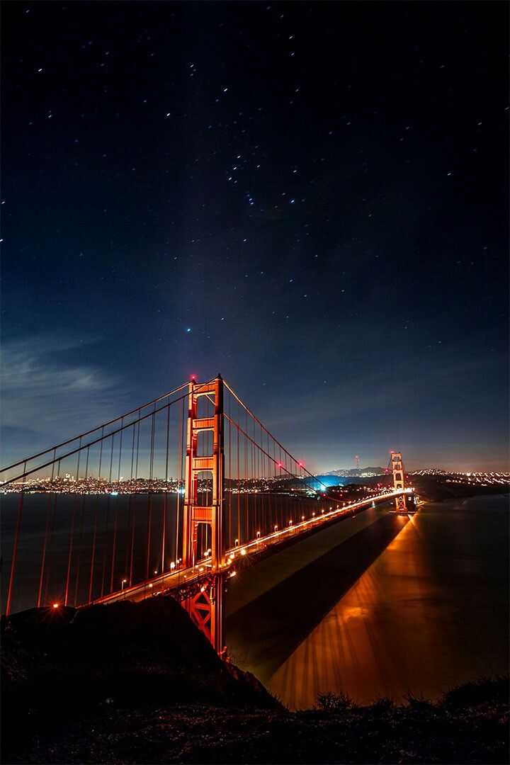 San Francisco Golden Gate Bridge At Night Landscape Wall Decor Jigsaw Puzzle