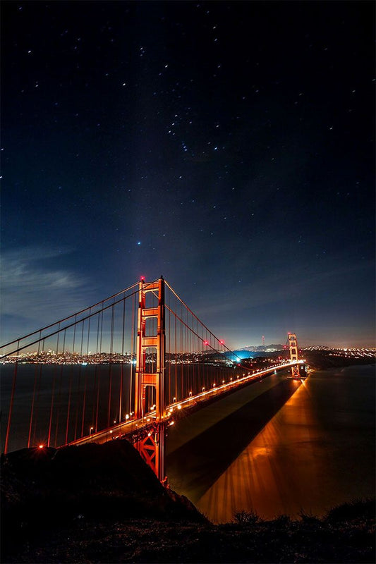 San Francisco Golden Gate Bridge At Night Landscape Wall Decor Jigsaw Puzzle