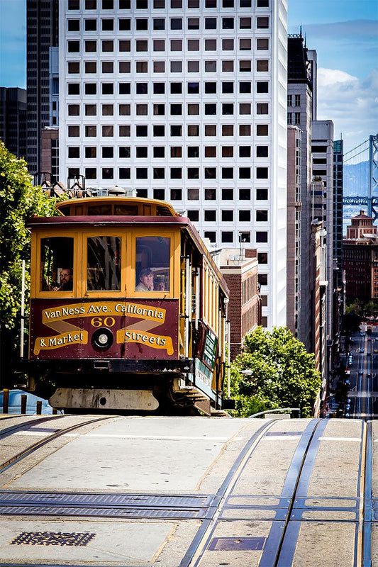 San Francisco With Trolley Car Citscape People Wall Home Decor Jigsaw Puzzle