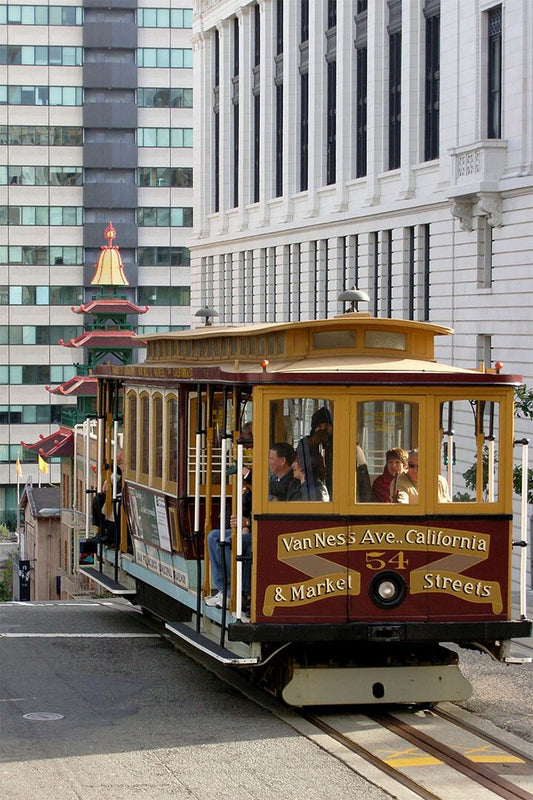 San Francisco With Trolley Car Travel Cityscape Wall Home Decor Jigsaw Puzzle