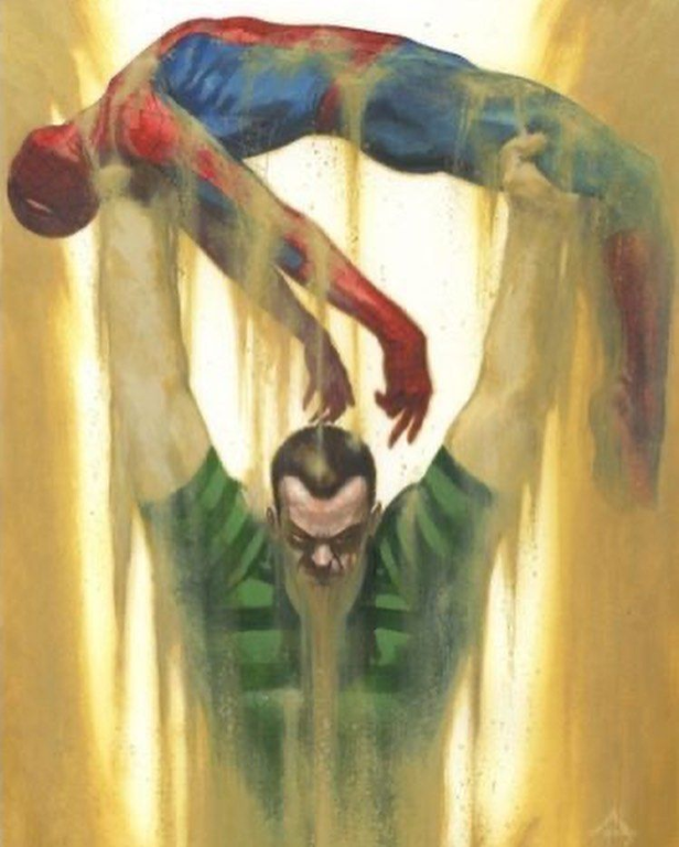 Sandman Holds Spider Man 56234 Print Poster